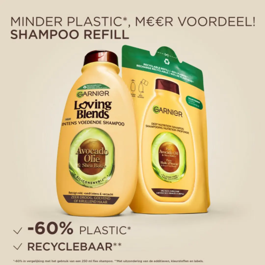 Garnier Loving Blends Shampoo Refill Avocado Olie & Shea Boter 250ml - 4 Stuks