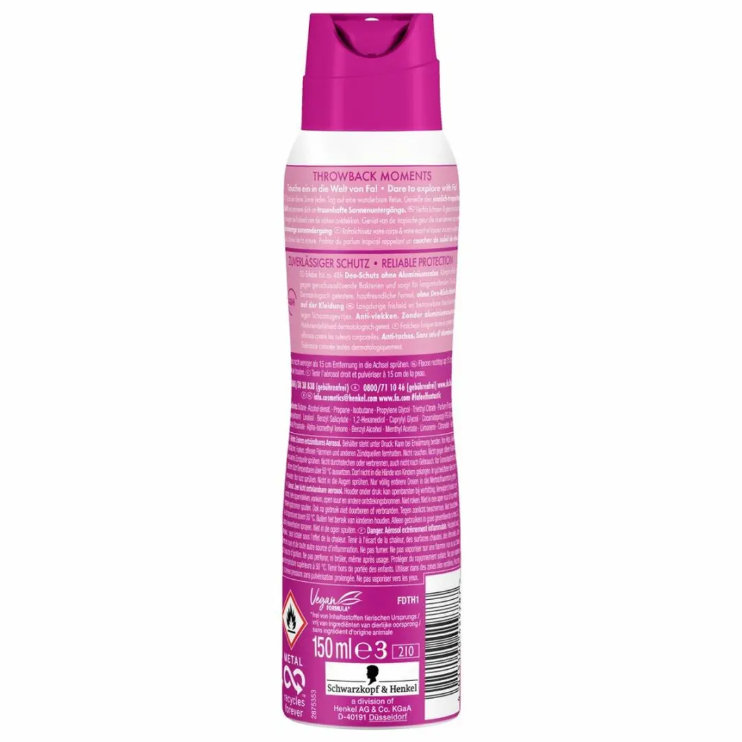 Fa Deodorant Spray Throwback Moments Roze Lotus 150ml - 4 Stuks