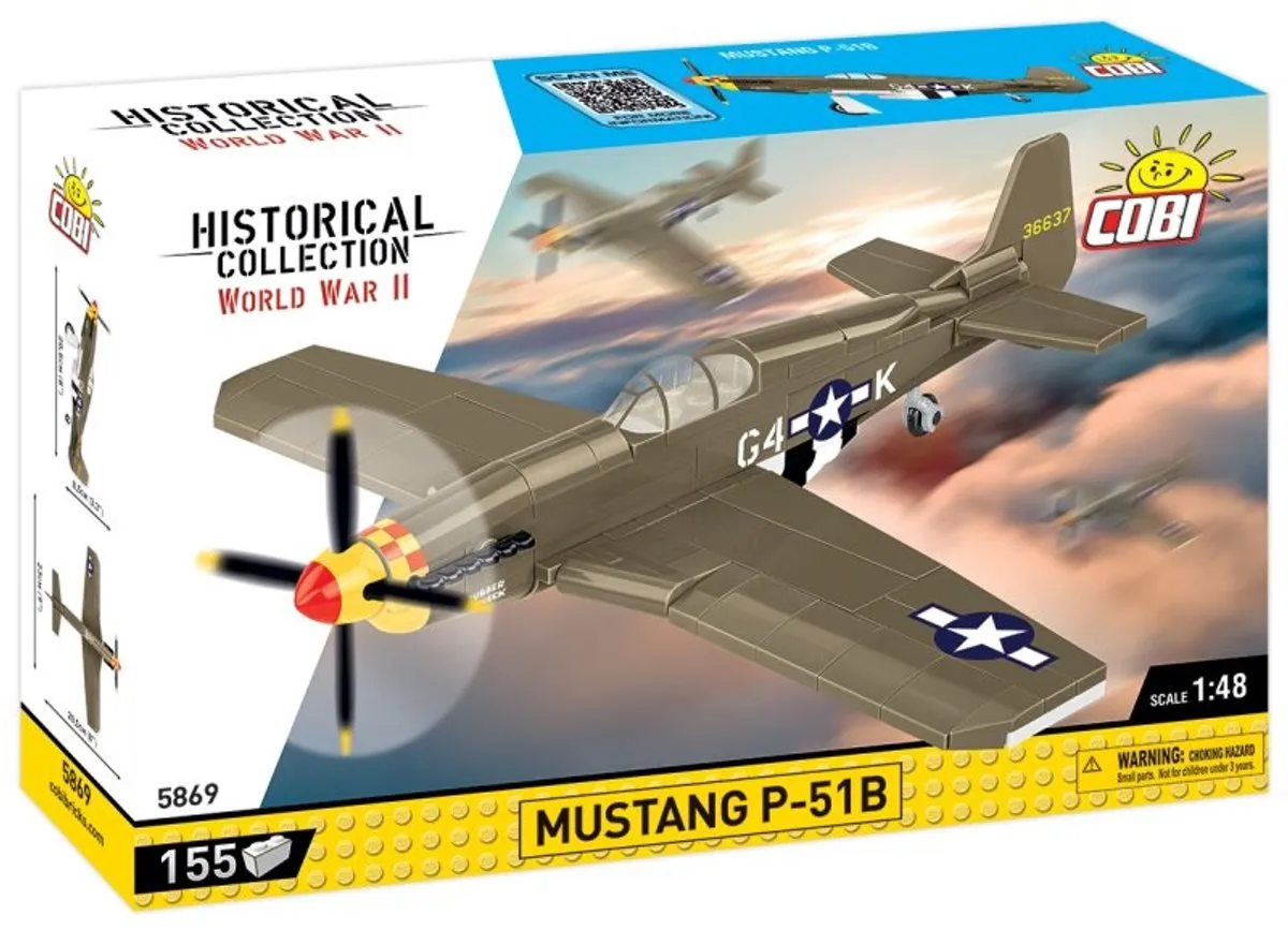Cobi Mustang P-51B Bouwmodel 1:48 - 155 Onderdelen - Meerkleurig