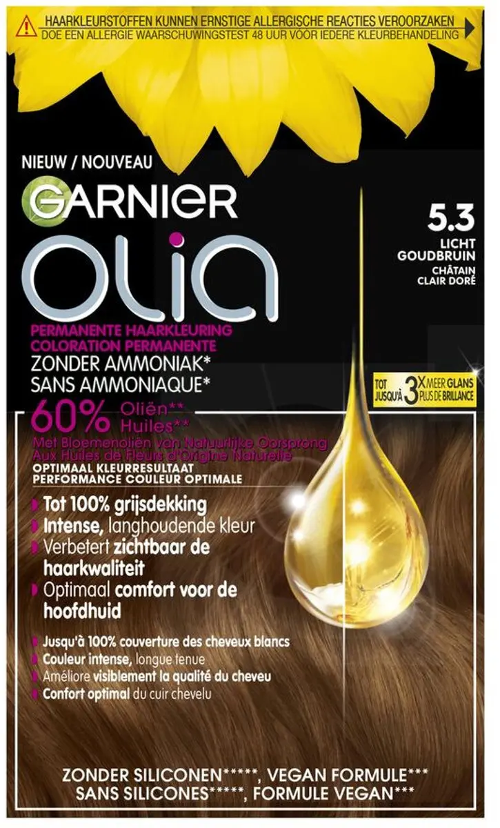 Garnier Olia 5.3 Licht Goudbruin Haarkleuring - 25 Stuks