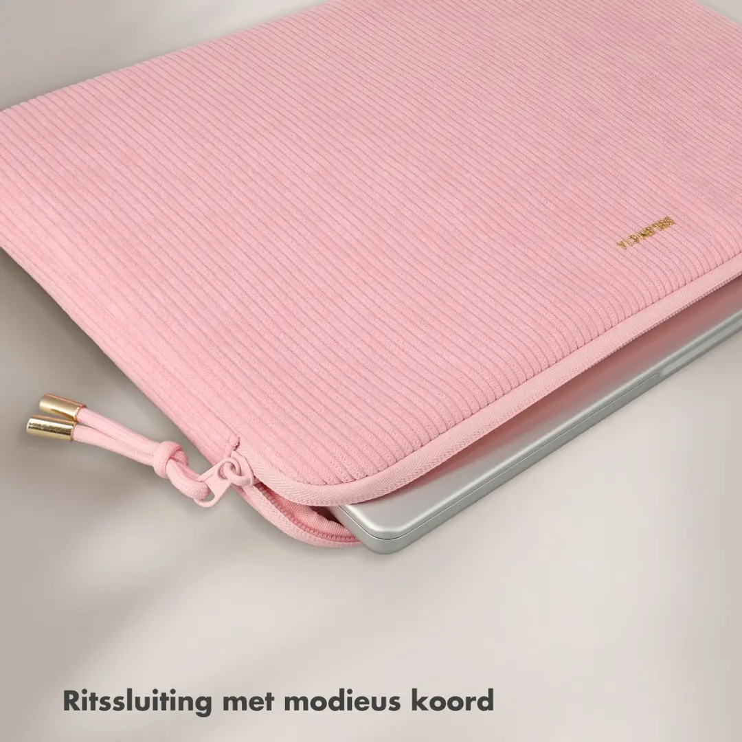 Selencia Corduroy Laptop Sleeve 14" - Soft Blush