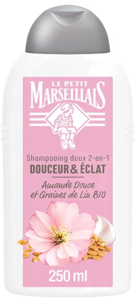 Le Petit Marseillais Amande Douce & Graines de Lin Bio Shampoo 250ml - 7 Stuks