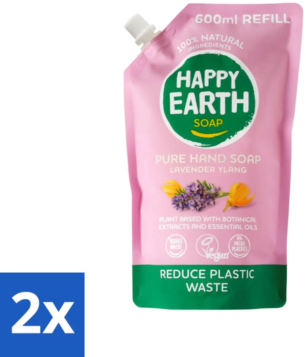 Happy Earth Handzeep Navulling Lavender Ylang 600ml