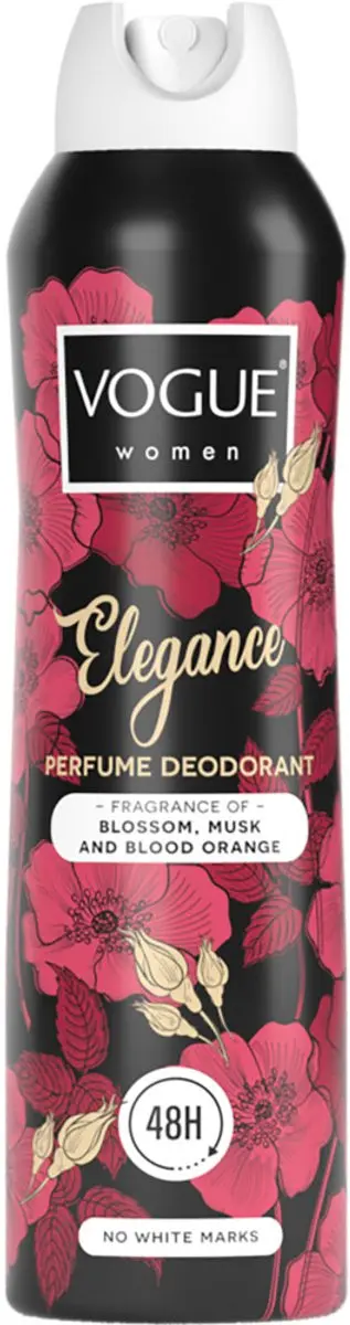 Vogue Elegance Parfum Deodorant 150ml - 24 Uur Bescherming - 2 Stuks
