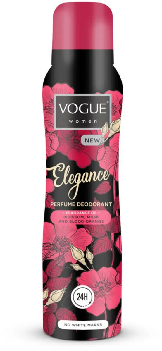 Vogue Elegance Parfum Deodorant 150ml - 24 Uur Bescherming - 2 Stuks