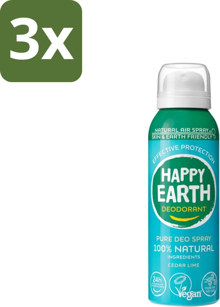Happy Earth Natural Air Spray Cedar Lime