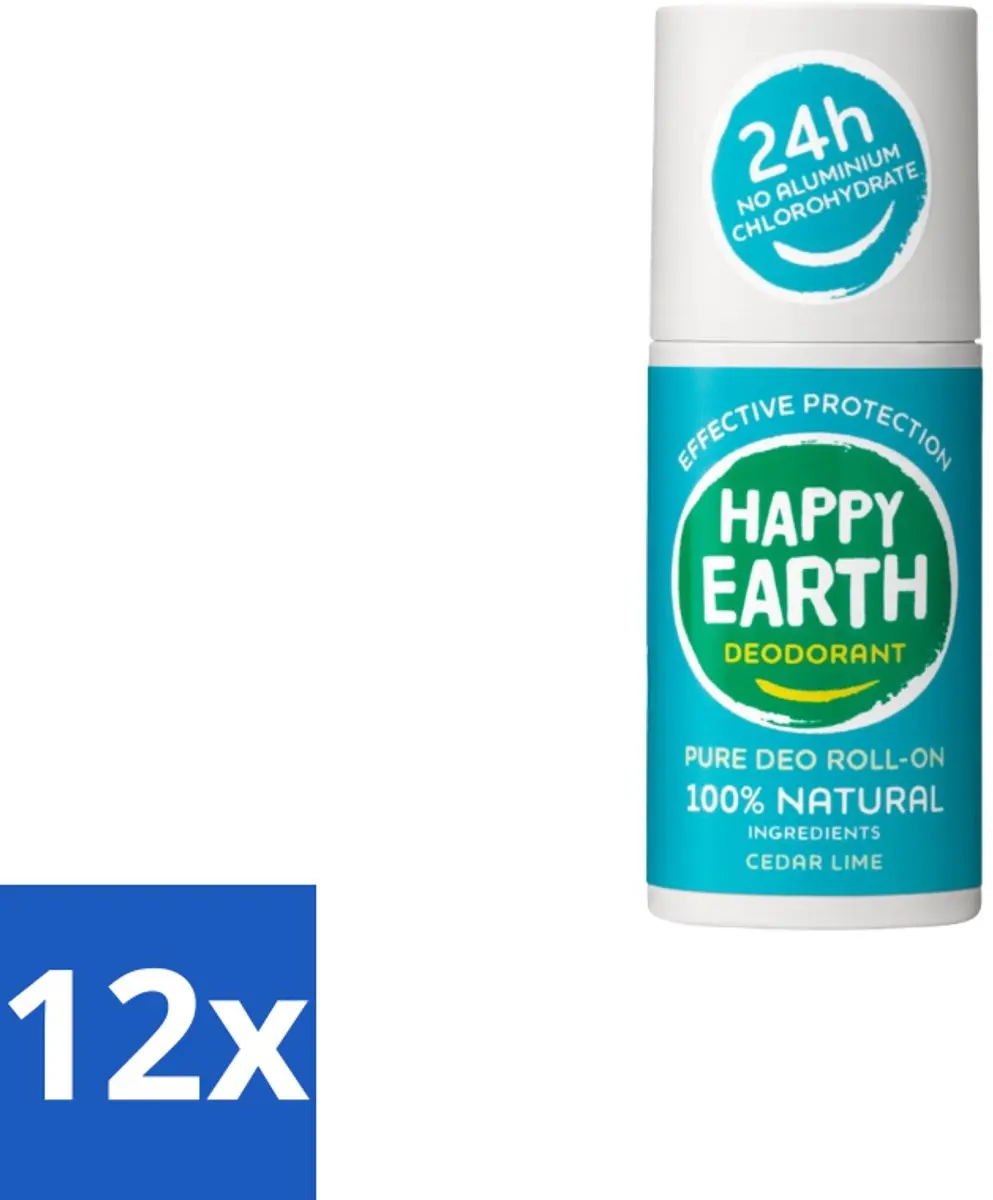 Happy Earth Deodorant Roll-On Cedar Lime 75ml