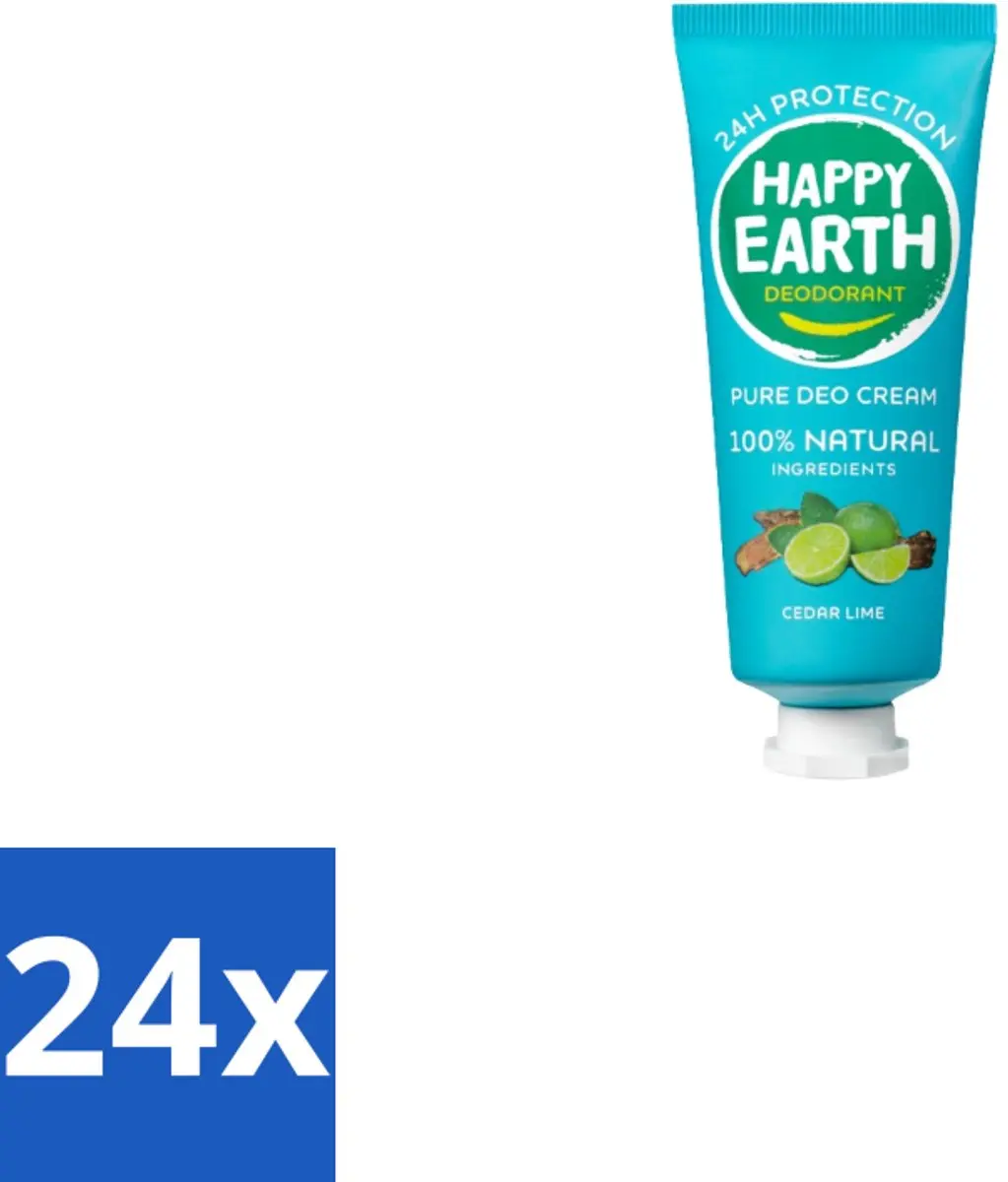 Happy Earth Deodorant Cream Cedar Lime 40ml