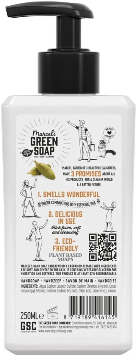 Marcel's Green Soap Handzeep Sandelhout & Kardemom 500ml - 24 Stuks
