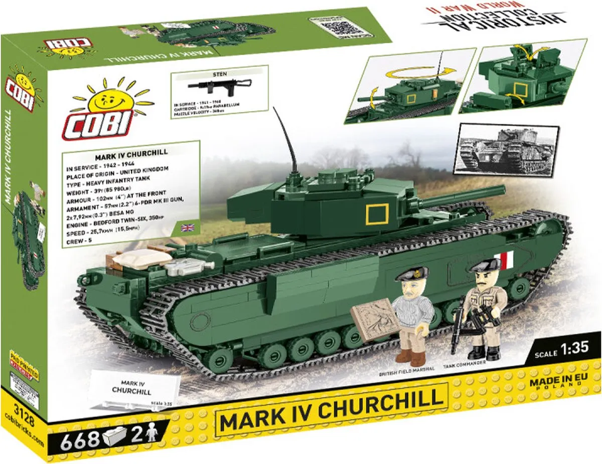 Cobi Churchill Mark IV COBI-3128 - 668 Onderdelen - Meerkleurig
