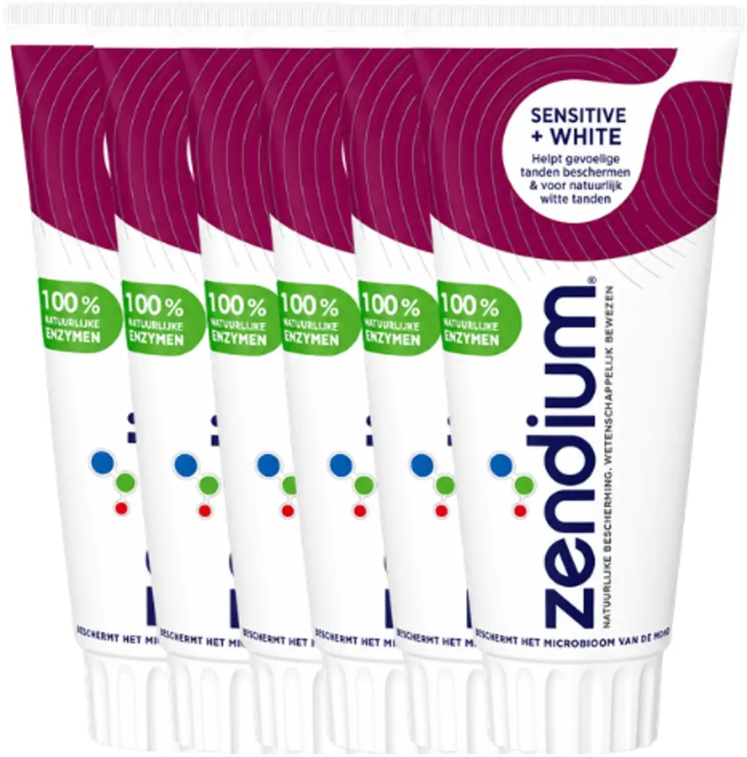 Zendium Sensitive + White Tandpasta 6x75ml