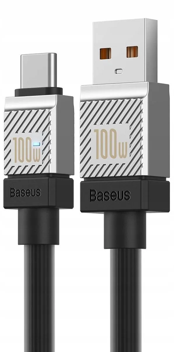 Baseus USB-C-kabel 2m 100W PD - Grijs/Zilver/Zwart