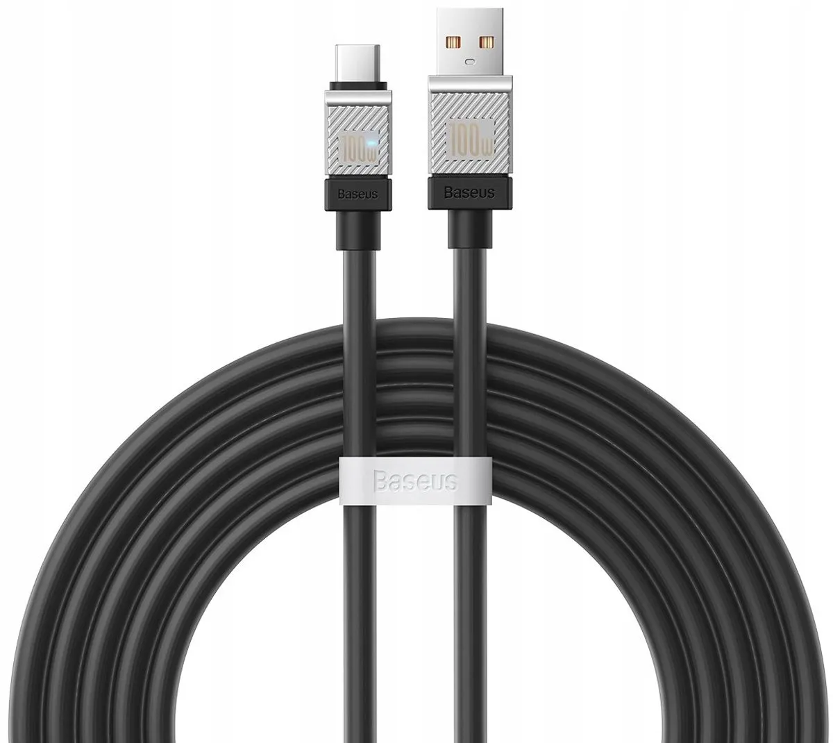 Baseus USB-C-kabel 2m 100W PD - Grijs/Zilver/Zwart