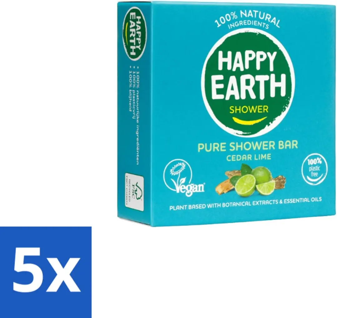 Happy Earth Shower Bar Cedar Lime