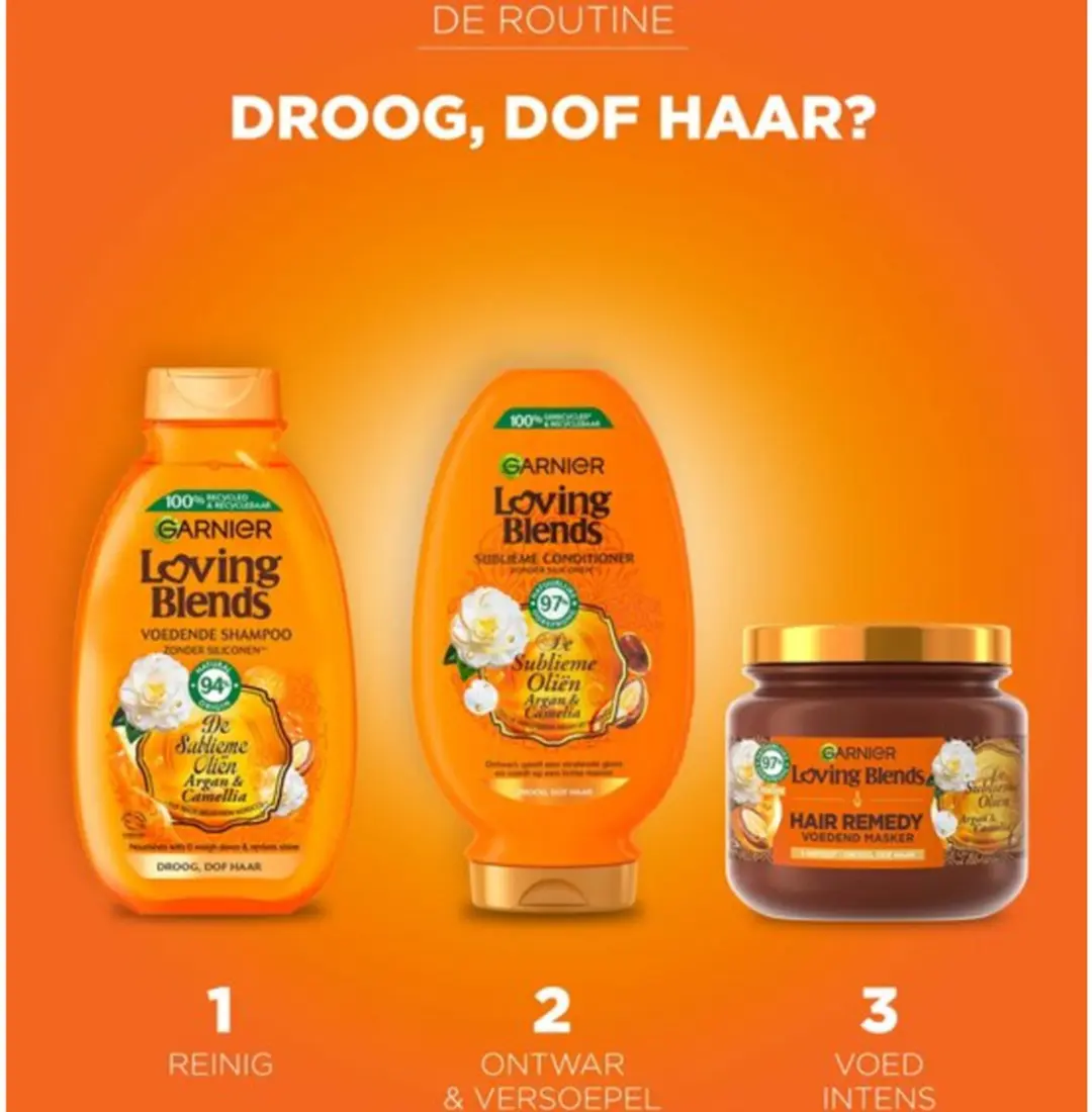 Garnier Loving Blends Argan & Cameliaolie Shampoo 300ml - 10 Stuks