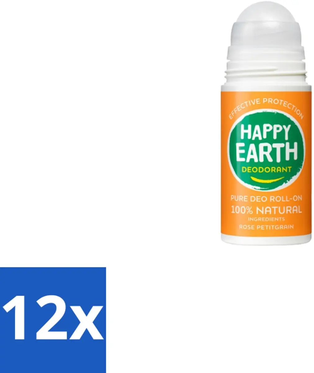 Happy Earth Deodorant Roll-On Rose Petitgrain 75ml