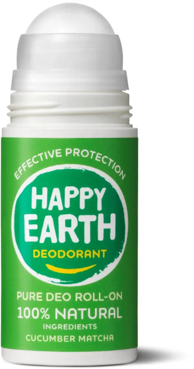Happy Earth Cucumber Matcha Deodorant Roll-On 75ml - 12 Stuks