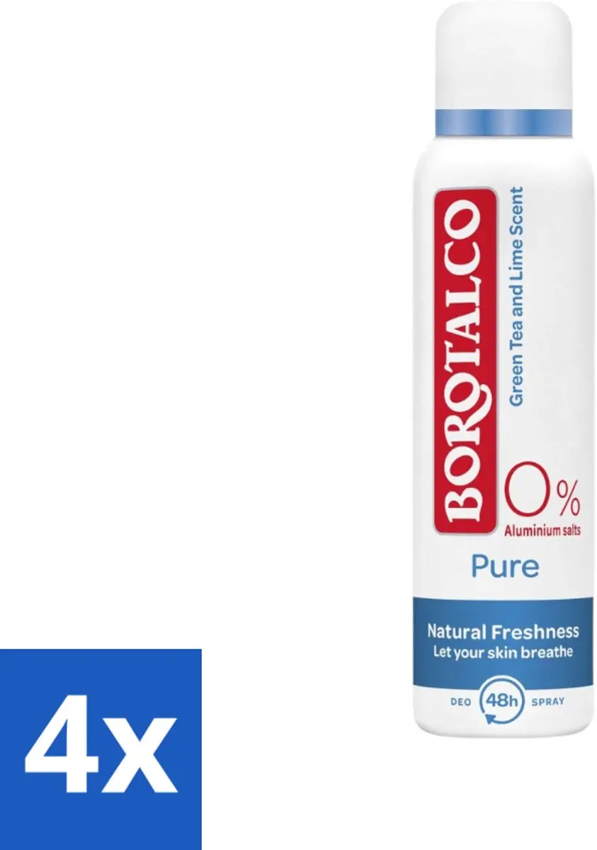Borotalco Deodorant Spray Pure Natural Freshness Green Tea & Lime 150ml