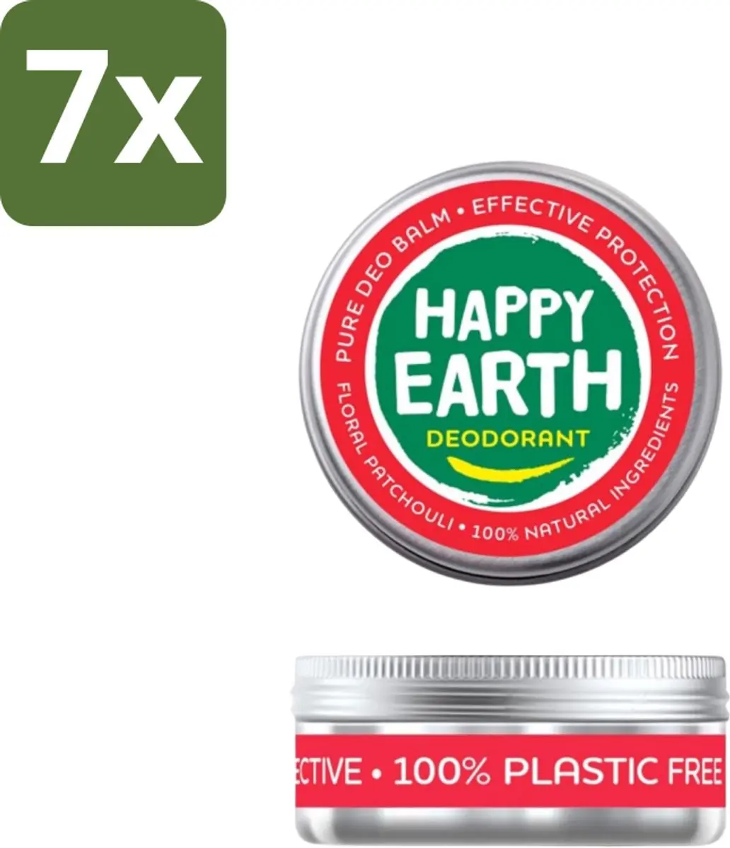 Happy Earth Deodorant Balm Floral Patchouli 315g (7x45g)