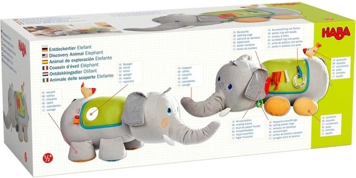 Haba Kruiprol Olifant Multicolor