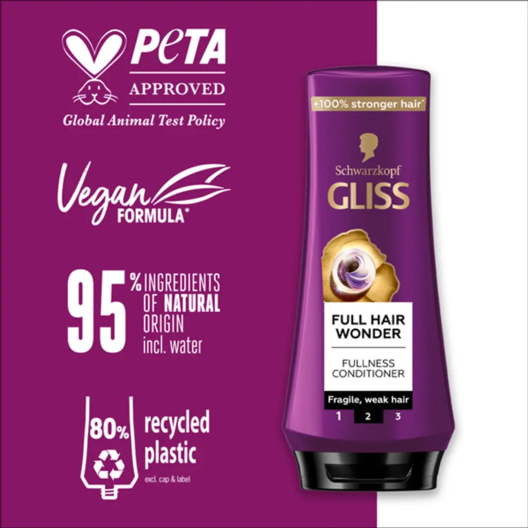 Gliss Conditioner Full Hair Wonder 600ml - 3 Stuks