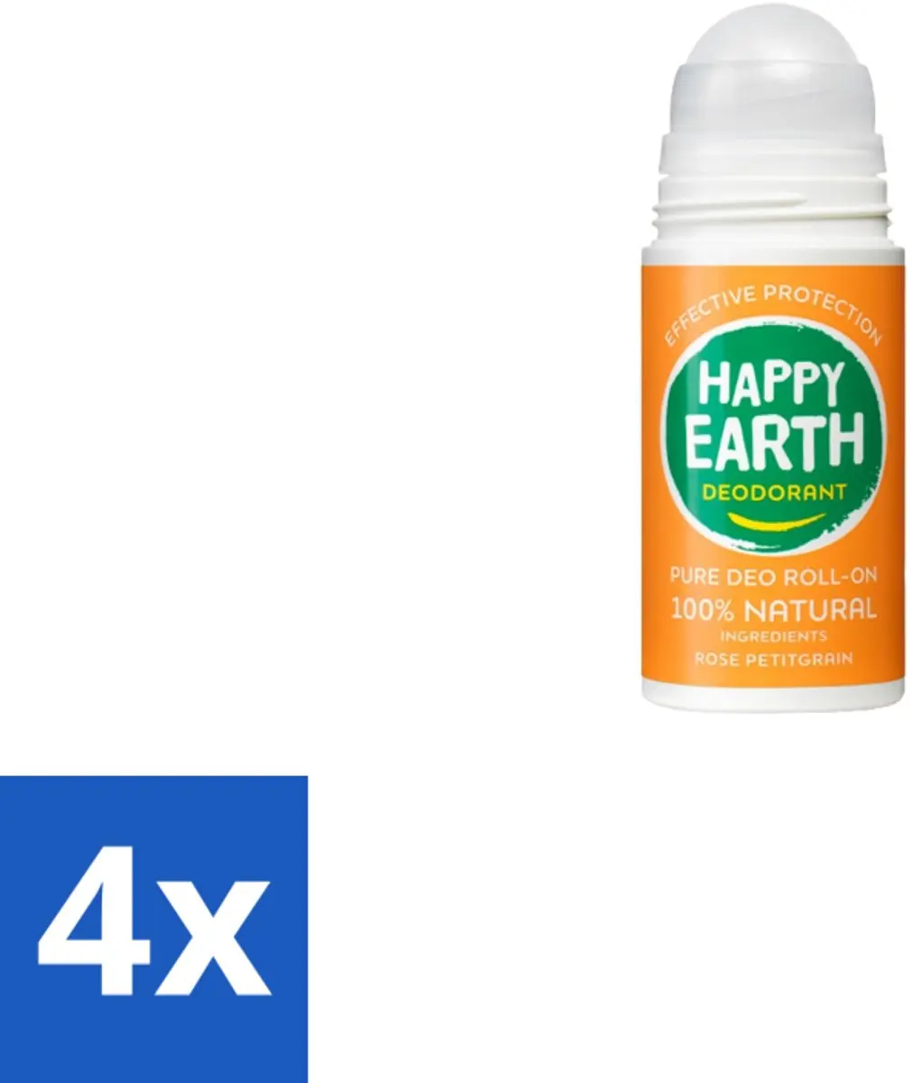Happy Earth Rose Petitgrain Roll-On Deodorant
