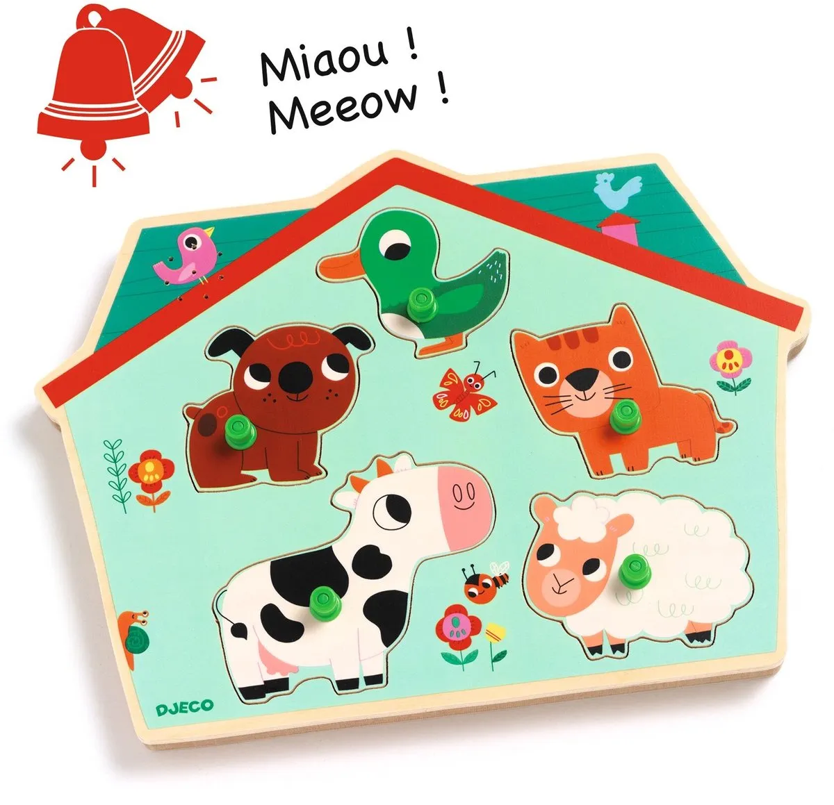 Djeco Geluidenpuzzel De Boerderij 5 Stuks - Multicolor