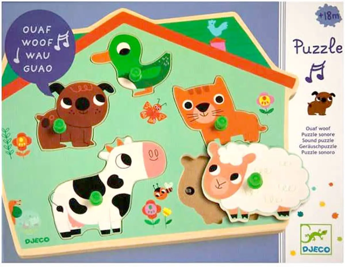 Djeco Geluidenpuzzel De Boerderij 5 Stuks - Multicolor