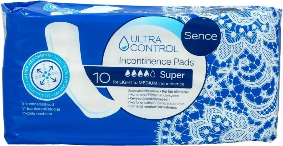 Sence Maandverband Super Plus - 120 Stuks (10x12) - Blauw/Wit