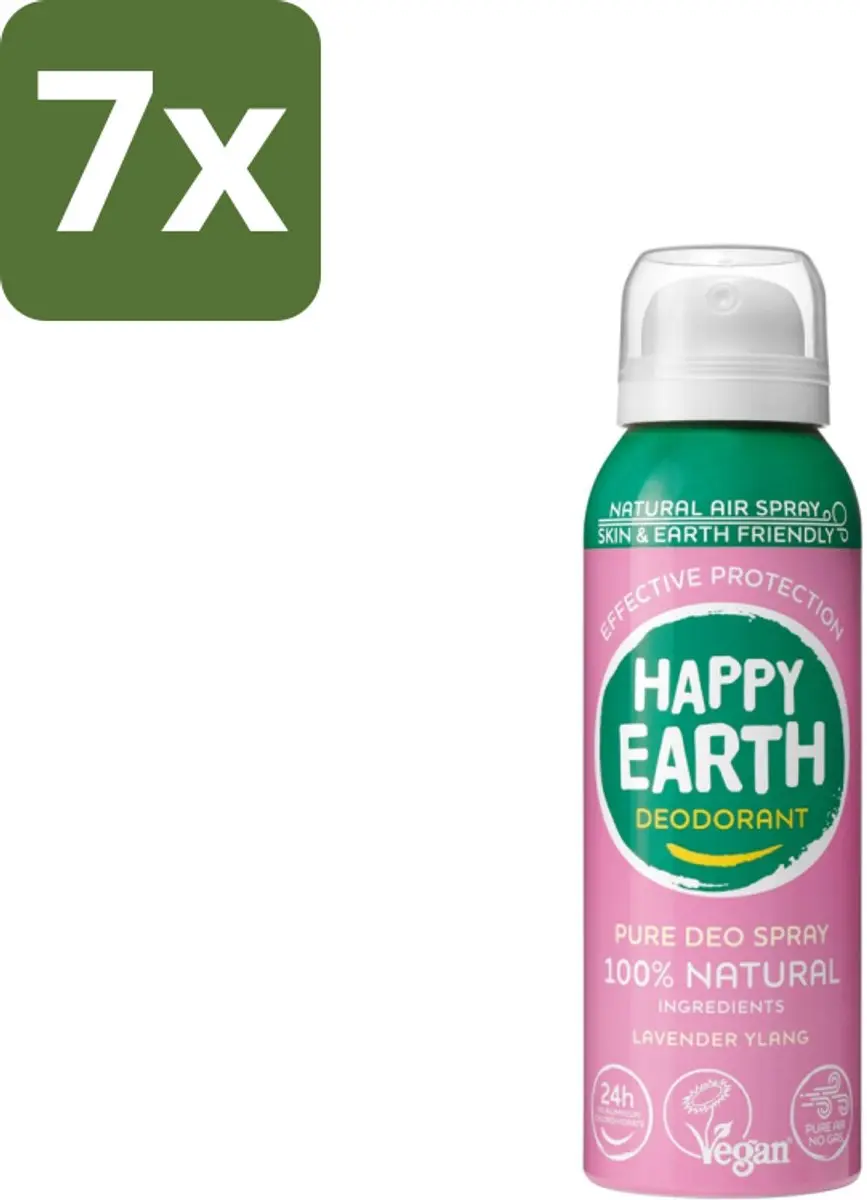 Happy Earth Deodorant Lavender Ylang 100ml - 7 Stuks