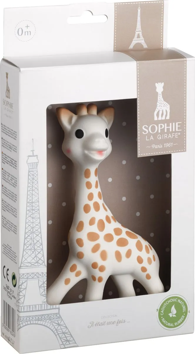 Sophie de Giraf Bijtspeeltje - Natuurlijk Rubber 17cm - Beige/Wit