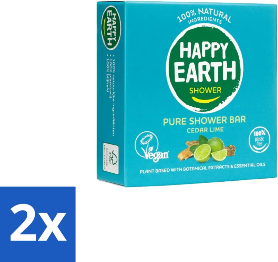 Happy Earth Shower Bar Cedar Lime
