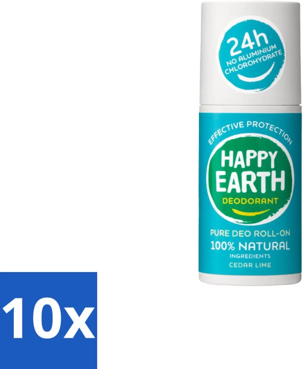 Happy Earth Deodorant Roll-On Cedar Lime 75ml