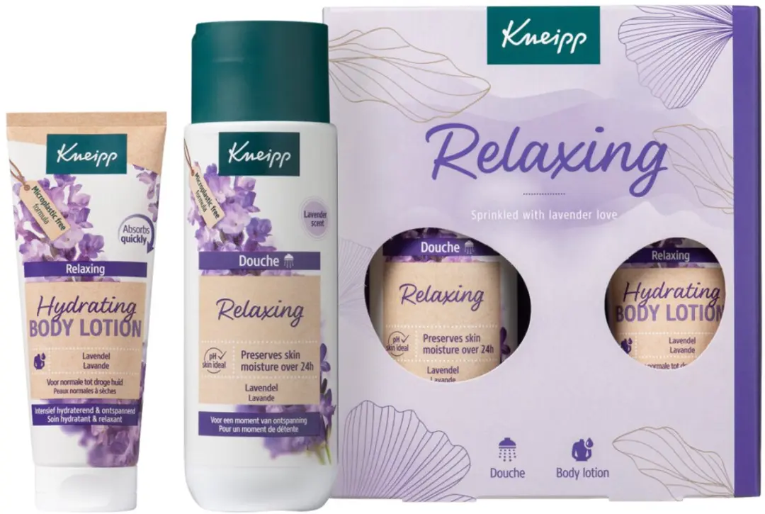 Kneipp Relaxing Moments Geschenkset - Douchegel & Bodylotion 1375ml - 5 Stuks