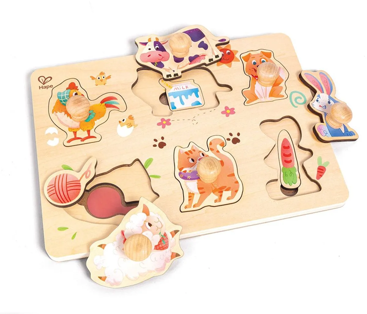 Hape Knoppuzzel Boerderij E1655 - Multicolor