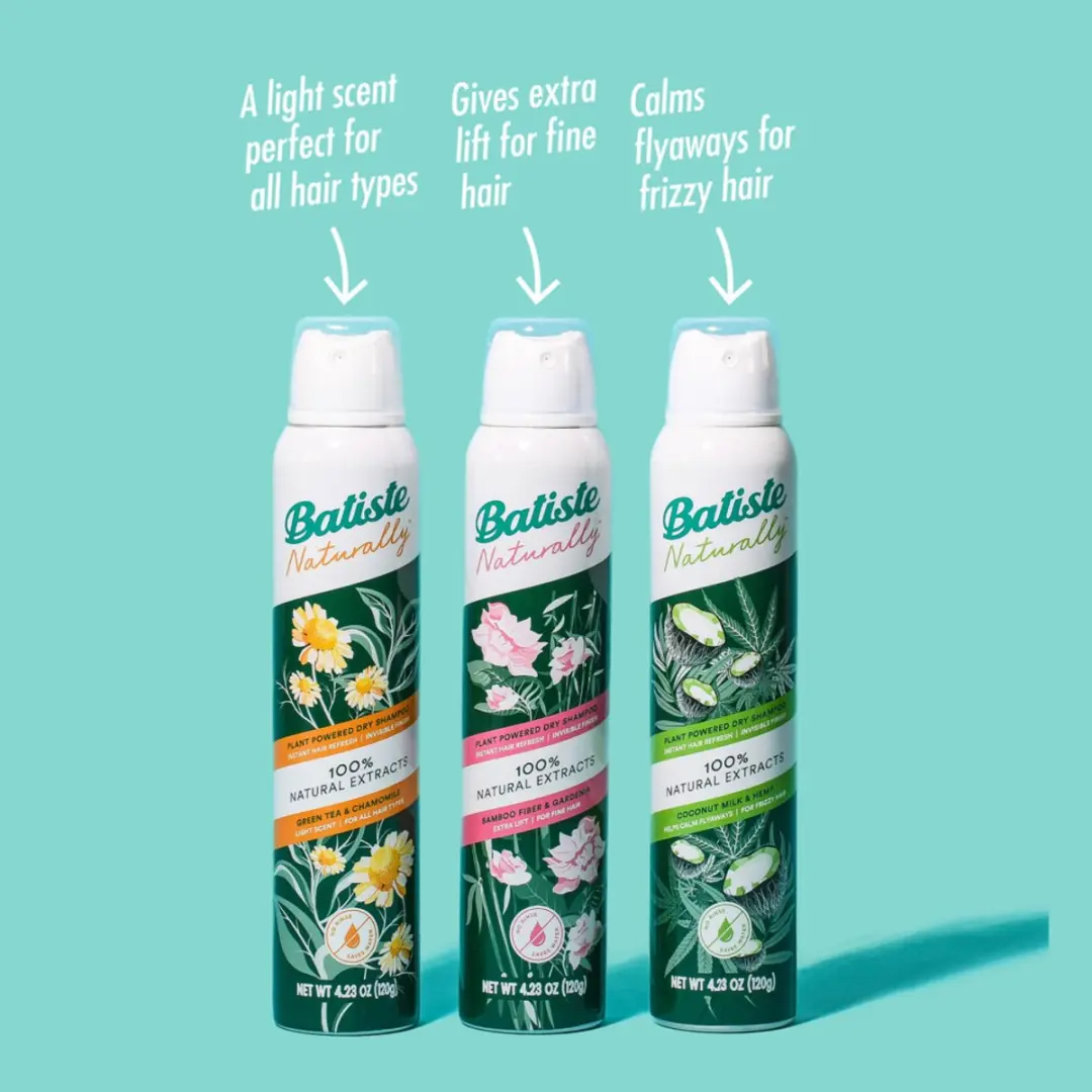 Batiste Naturally Green Tea & Chamomile Droogshampoo 200ml - 10 Stuks