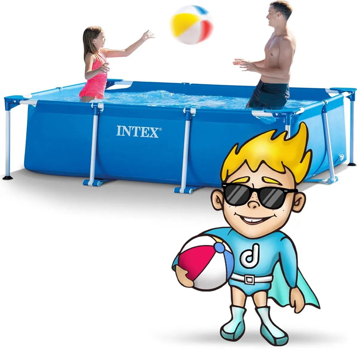 Intex 28270 Frame Zwembad 220x150x60cm - Blauw - afbeelding 3 van 3