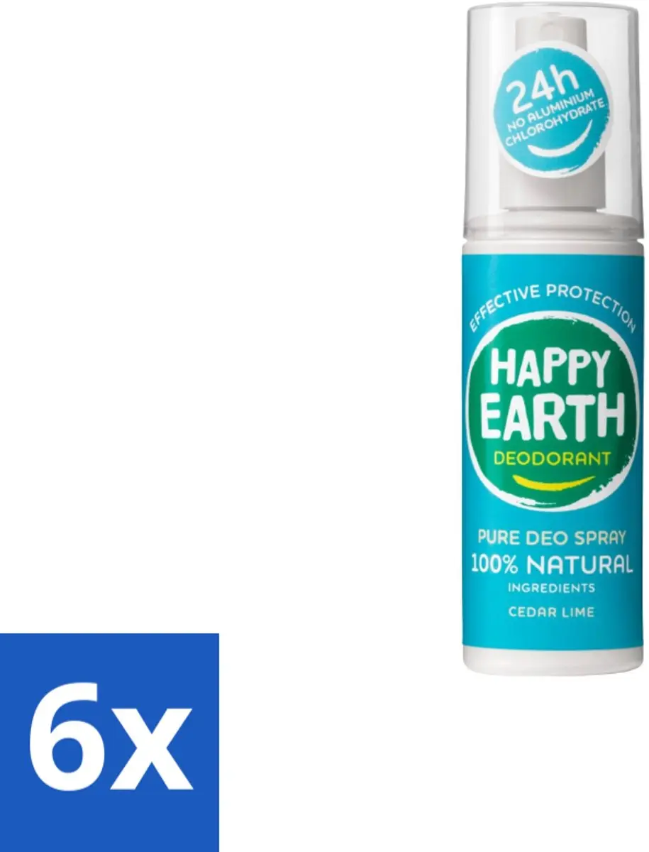 Happy Earth Deodorant Spray Cedar Lime 100ml