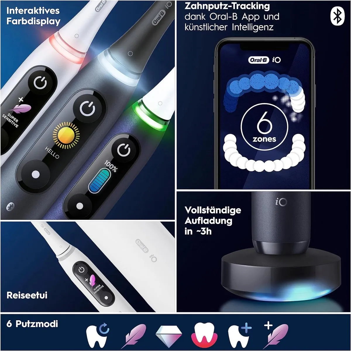 Oral-B iO 8 Plus Edition Elektrische Tandenborstel - 3 Opzetborstels - Zwart