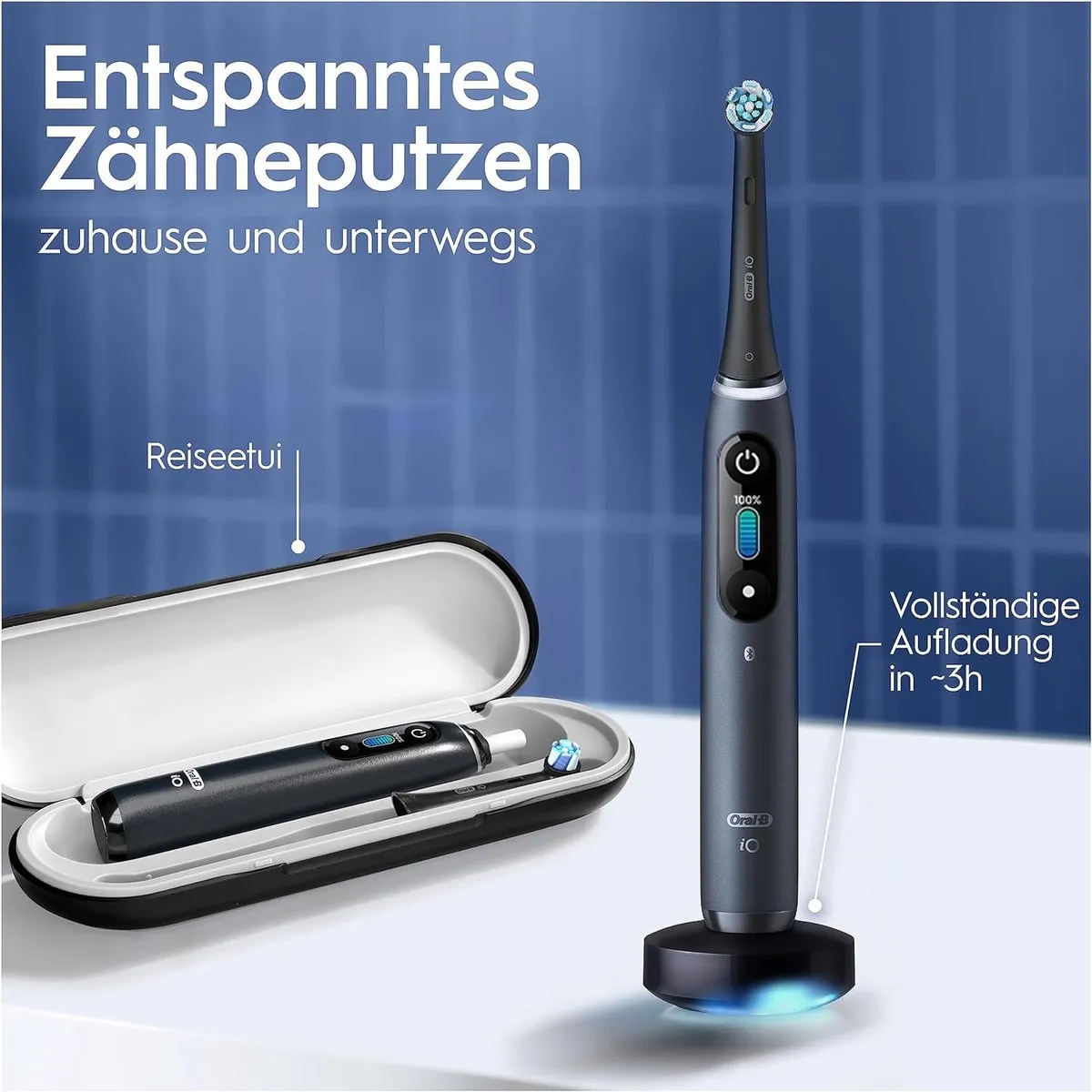 Oral-B iO 8 Plus Edition Elektrische Tandenborstel - 3 Opzetborstels - Zwart