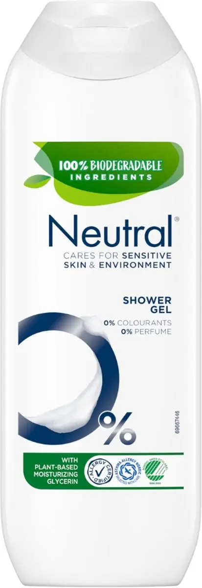 Neutral Douchegel Gevoelige Huid 0% Kleurstof & Parfum - 25 Stuks