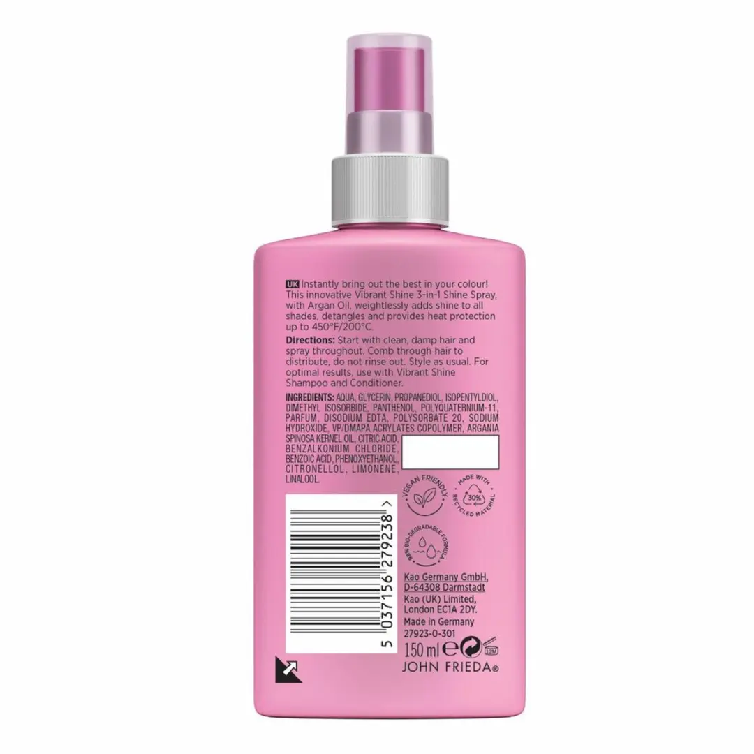 John Frieda Vibrant Shine Colour 3-in-1 Haarspray 450ml - 3 Stuks
