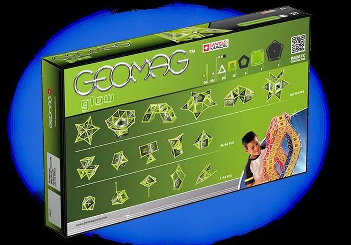 Geomag Glow 104-delige Set - Lichtgroen