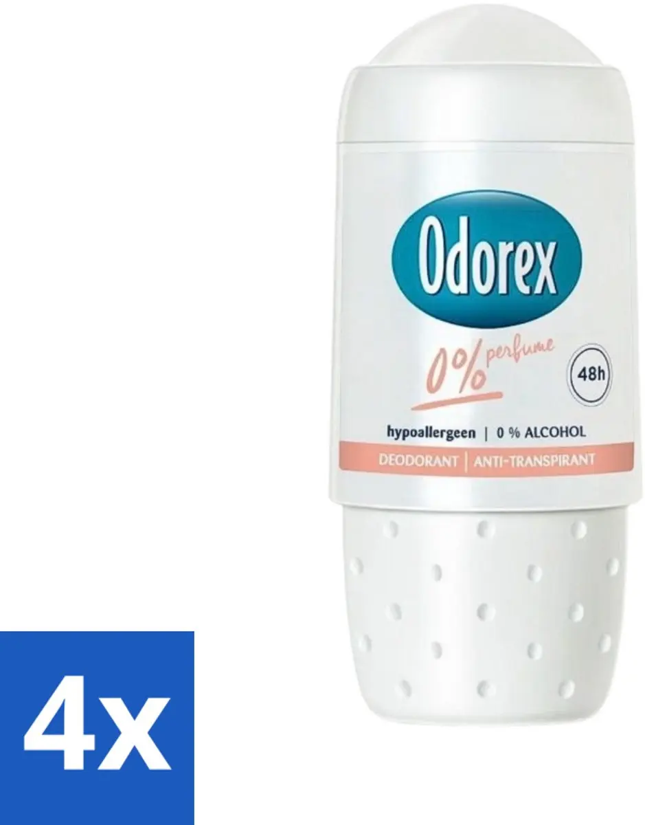 Odorex Deodorant Roller 0% 50ml - 200ml (4x50ml)