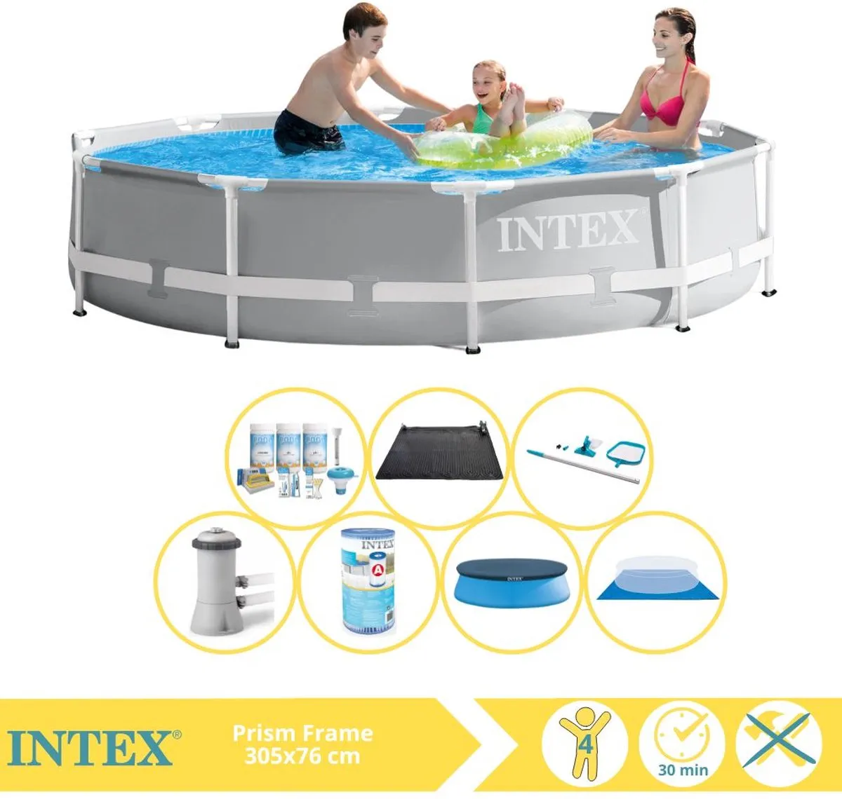 Intex Prism Frame 26712GN Opzetzwembad 366x76cm