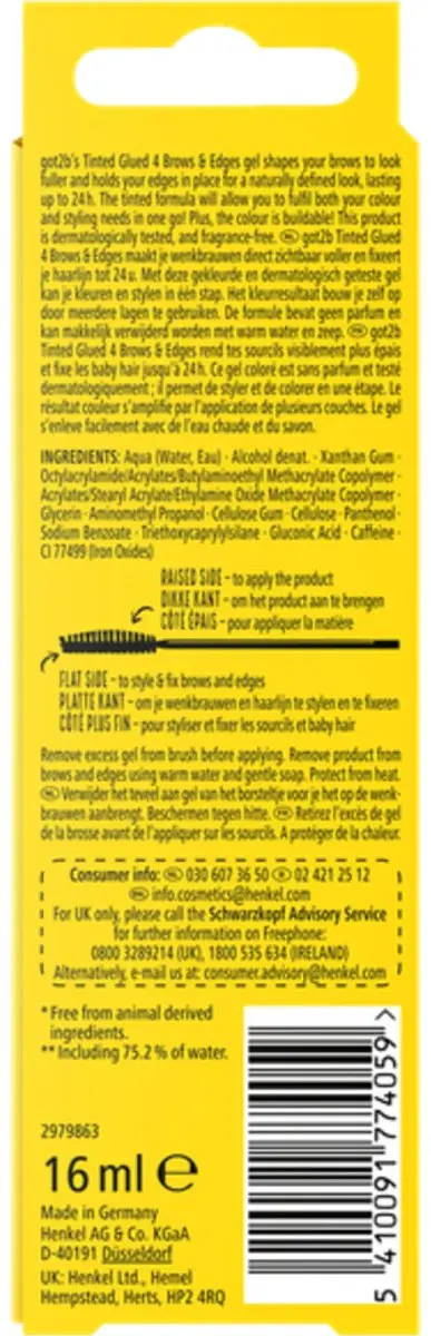 Got2B 2-in-1 Gel Brows & Edges Zwart - 25 Stuks