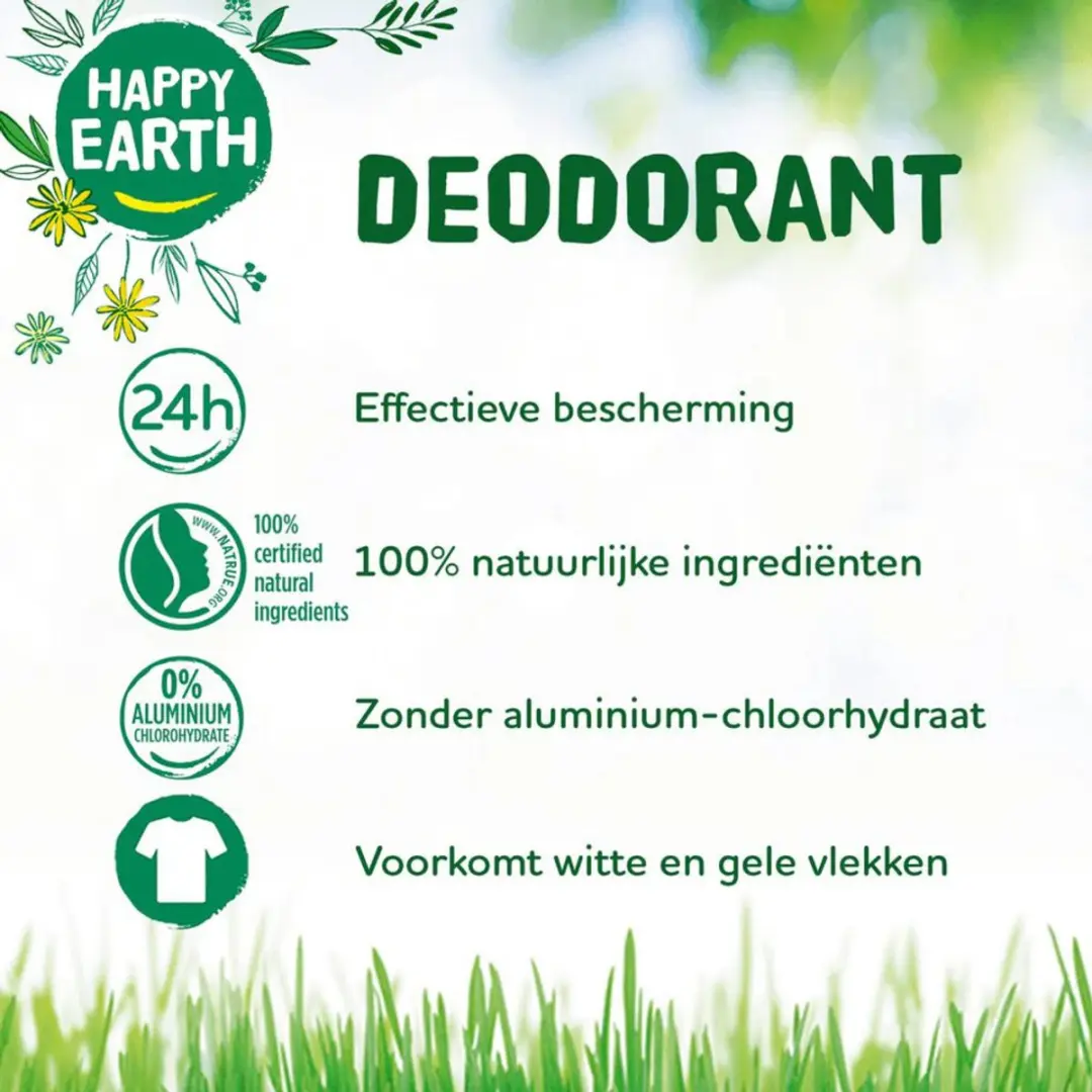 Happy Earth Men Protect Deodorant Roll-On 75ml - 5 Stuks