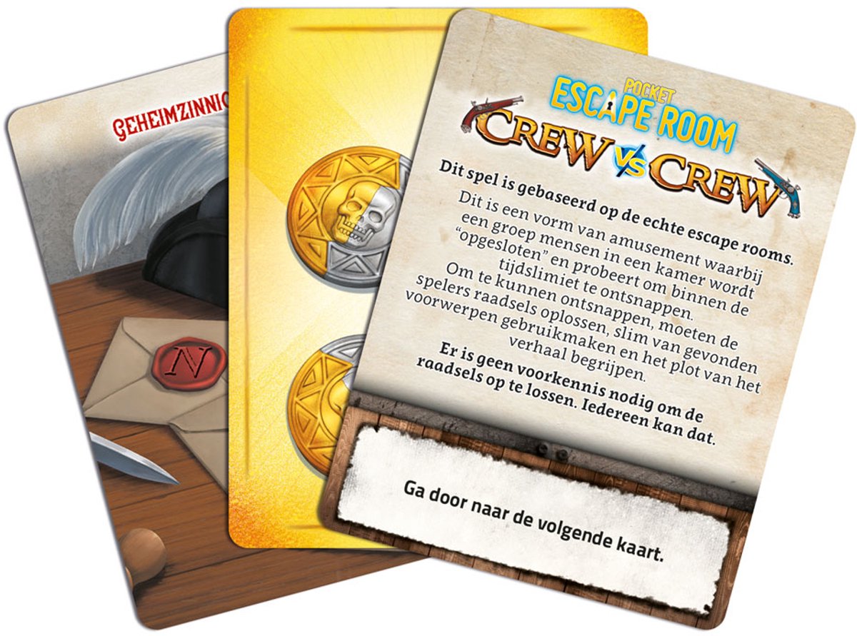 999 Games - Pocket Escape Room - Crew vs Crew - Escape Room Spel - Los puzzels op en win - Gezelschapsspel - Breinbreker - Nederlandstalig - Klein cadeautje