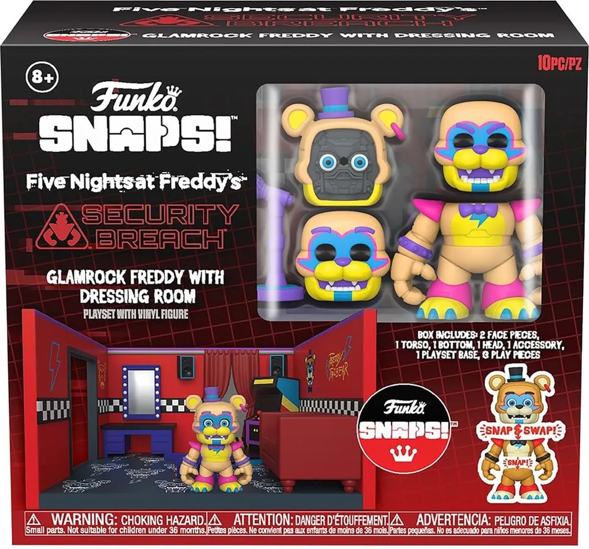 Funko Glamrock Freddy Snaps! Dressing Room Speelset - 10-delig