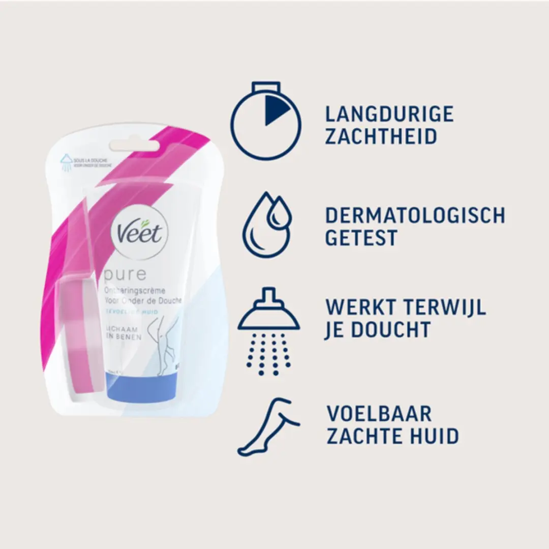 Veet In Shower Ontharingscrème Gevoelige Huid 150ml